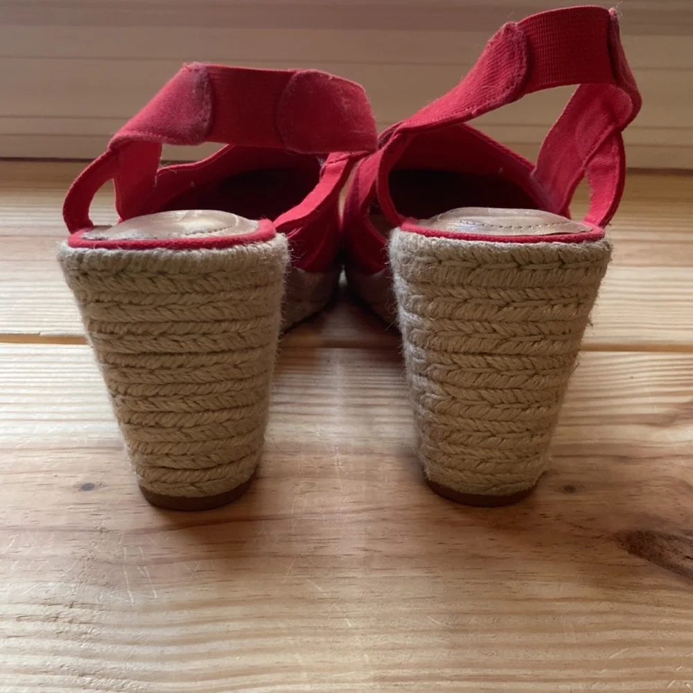 Women’s Ralph Lauren Penelopie Sport Red Wedge - Picture 4 of 6